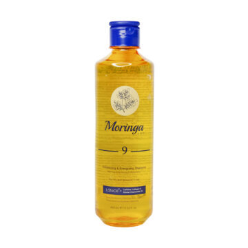شامپو حجم دهنده و انرژی بخش ۹ مورینگا امو مناسب پوست سر خشک و حساس400ml