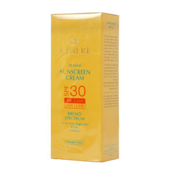 کرم ضدآفتاب مینرال SPF30 سینره مناسب پوست‌ های حساس بدون رنگ 50 میلی لیتر