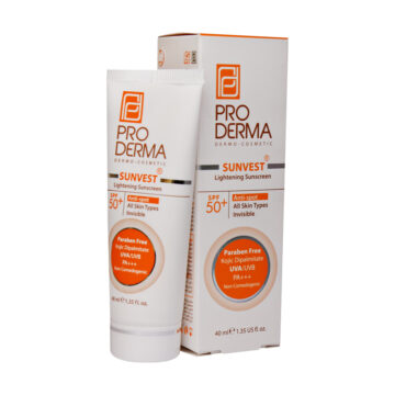 کرم ضد آفتاب و روشن کننده لک های پوست +SPF50 پرودرما 40 میلی لیتر بژ روشن