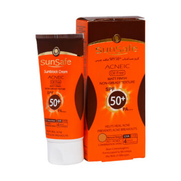 کرم ضد آفتاب SPF50 فاقد چربی سان سیف مناسب پوست های چرب و آکنه ای ۵۰ میلی لیتر