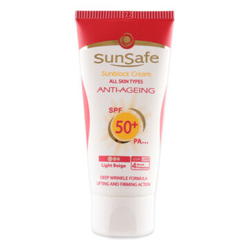 کرم ضدآفتاب ضد چروک بژ روشن SPF50 سان سیف