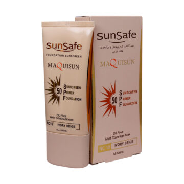 کرم ضد آفتاب کرم پودری و پرایمری بژ عاجی SPF50 سان سیف 40 میلی لیتر