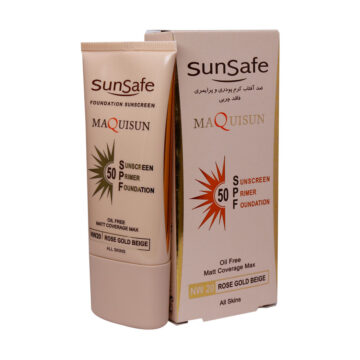 کرم ضد آفتاب کرم پودری و پرایمری بژ زر گلد SPF50 سان سیف 40 میلی لیتر