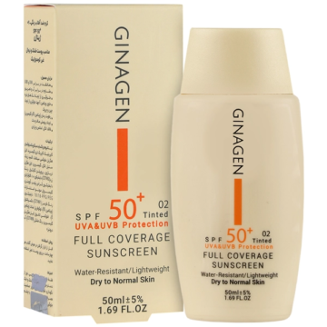 کرم ضد آفتاب رنگی پوست خشک SPF50 شماره 2 ژیناژن